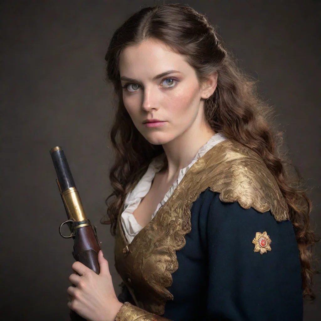 amazing golden eyed woman with musket awesome portrait 2