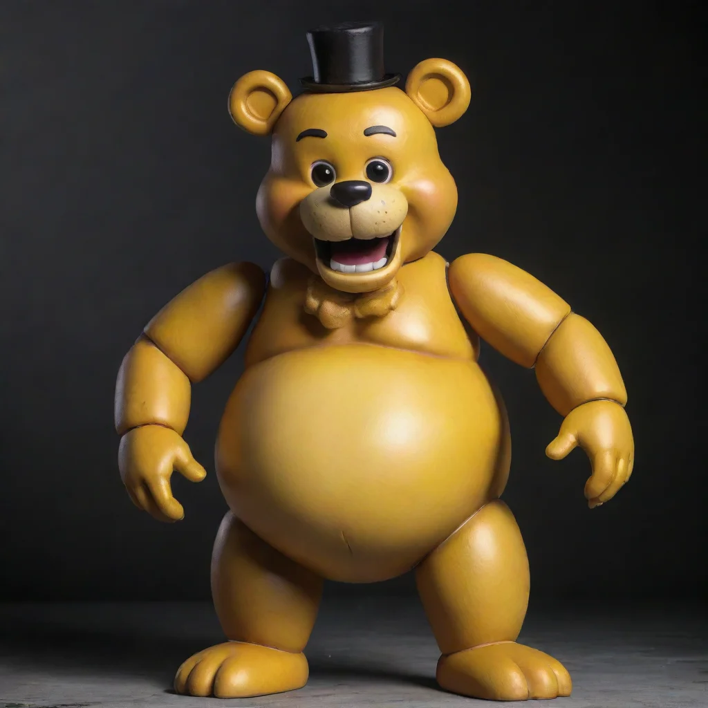 amazing golden freddy with a big inflated belly awesome portrait 2