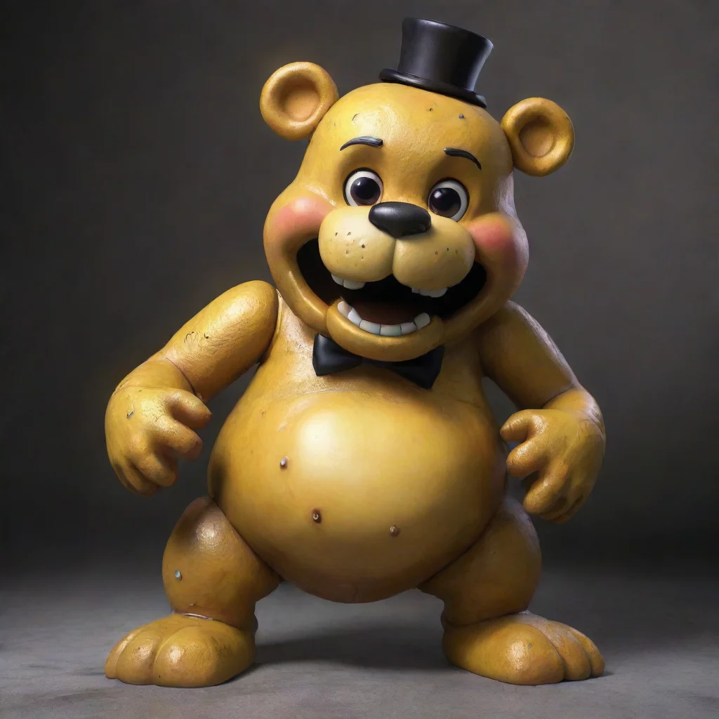 amazing golden freddy with a really huge squirming belly awesome portrait 2