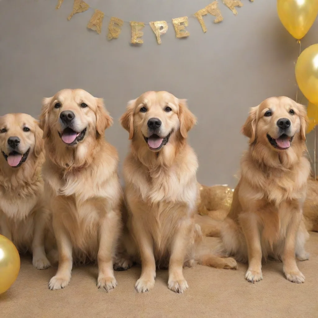 aiamazing golden retriever dog party  awesome portrait 2