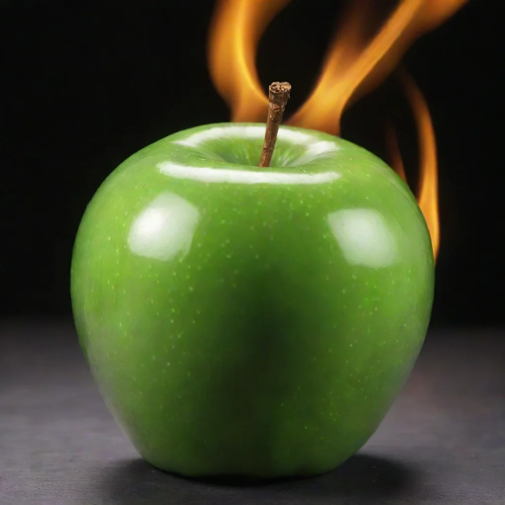 aiamazing green apple fire awesome portrait 2