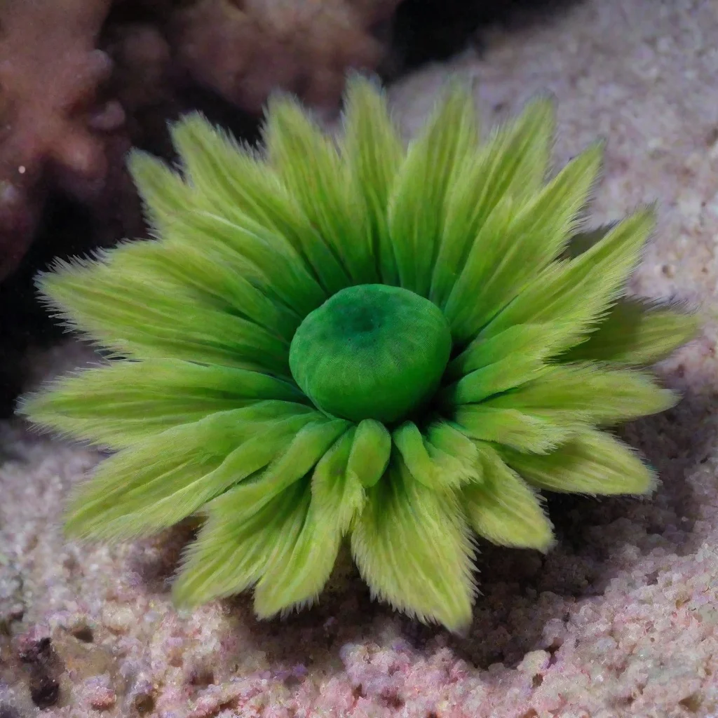 aiamazing green fur coved sea anemone awesome portrait 2