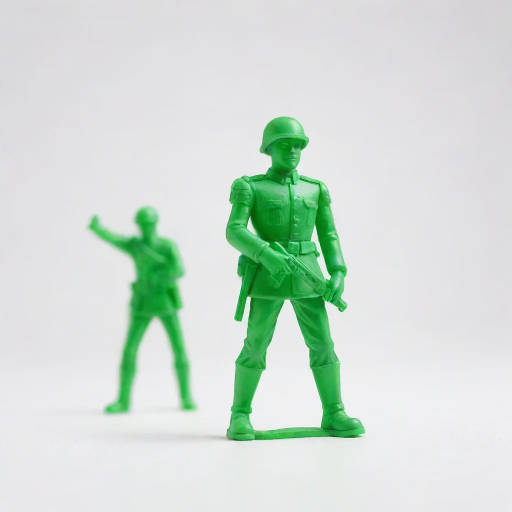 amazing green toy soldier army man white background toy diffuse light full picture clean toy product awesome portrait 2