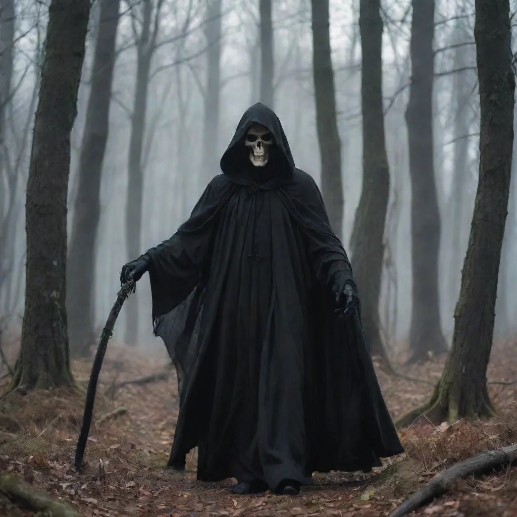 amazing grim reaper in forest awesome portrait 2