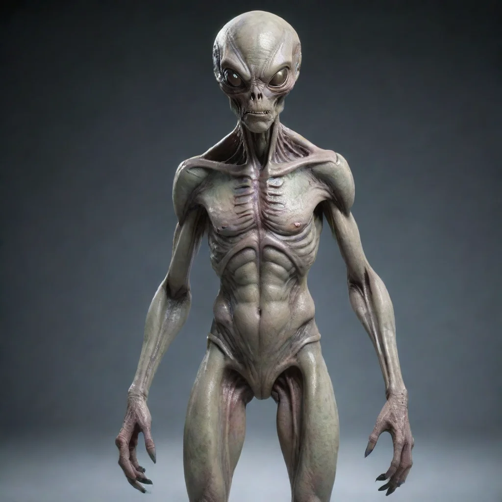 aiamazing grotesque alien standing full frontal detailed skin awesome portrait 2