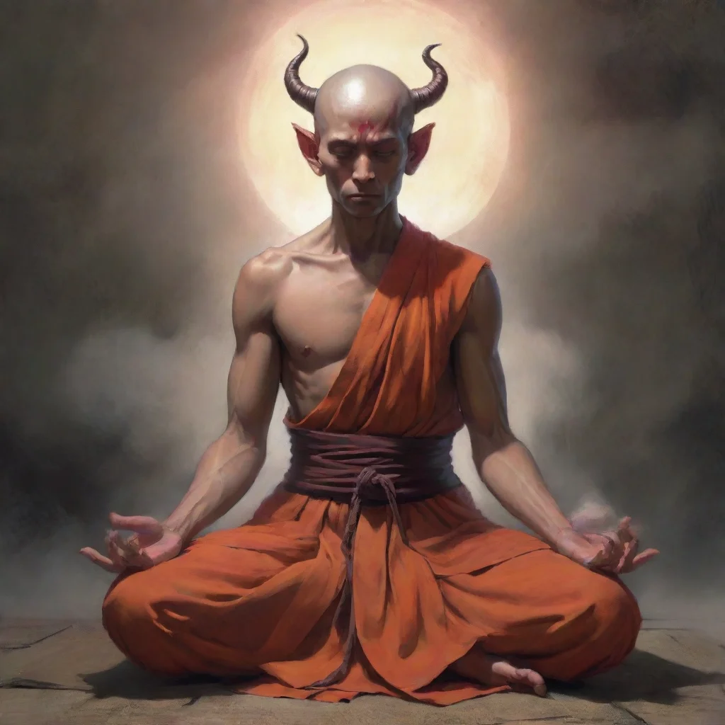 amazing half demon half monk meditation  awesome portrait 2