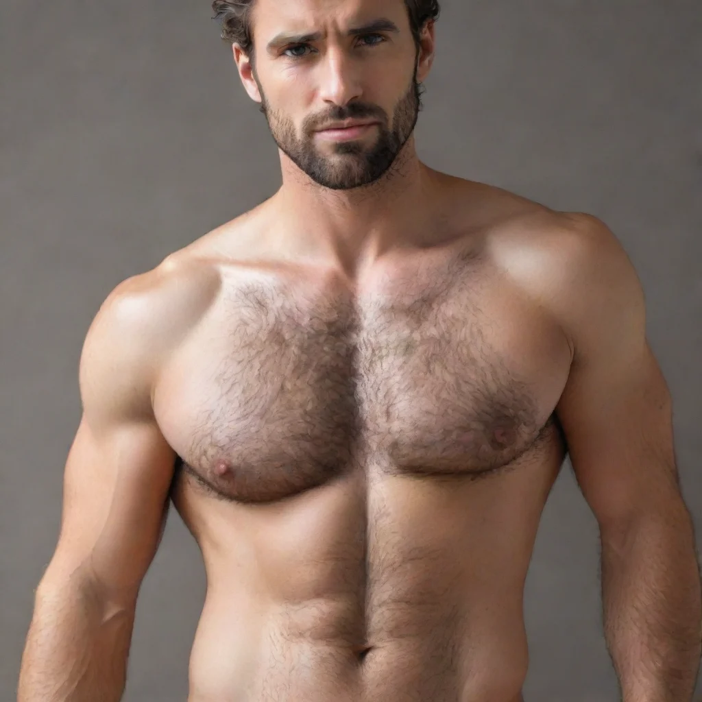 aiamazing handsome man hairy chest awesome portrait 2