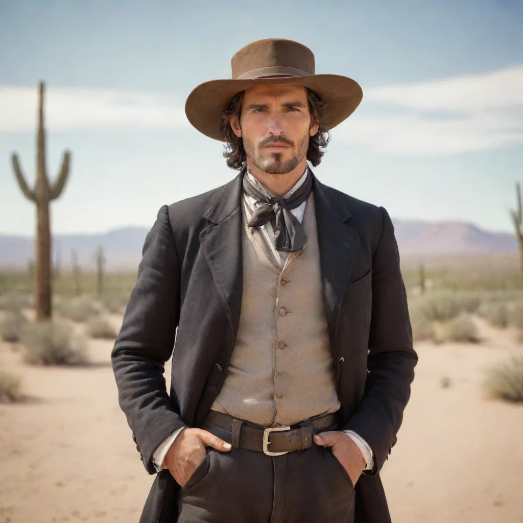 amazing handsome spanish man from the 1800s in the desert awesome portrait 2