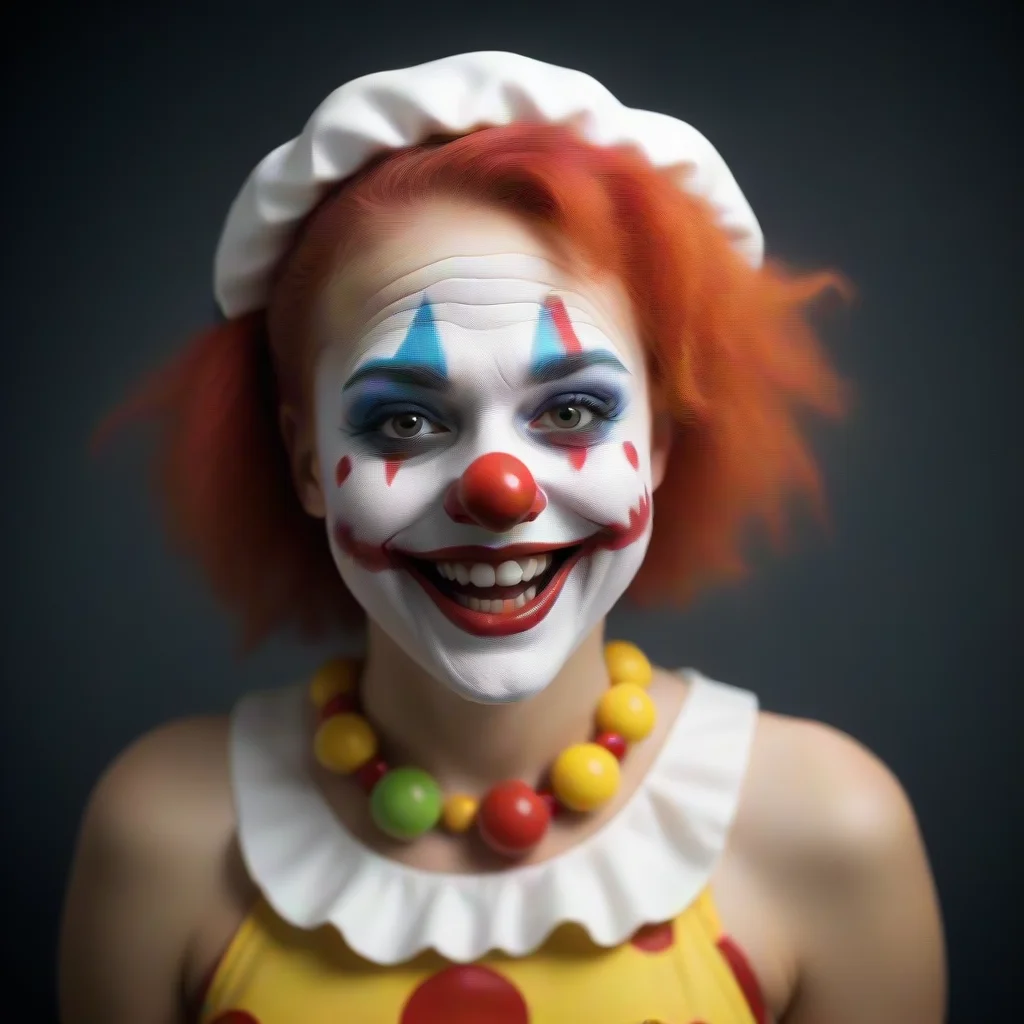amazing happy clown girl pie in the face awesome portrait 2