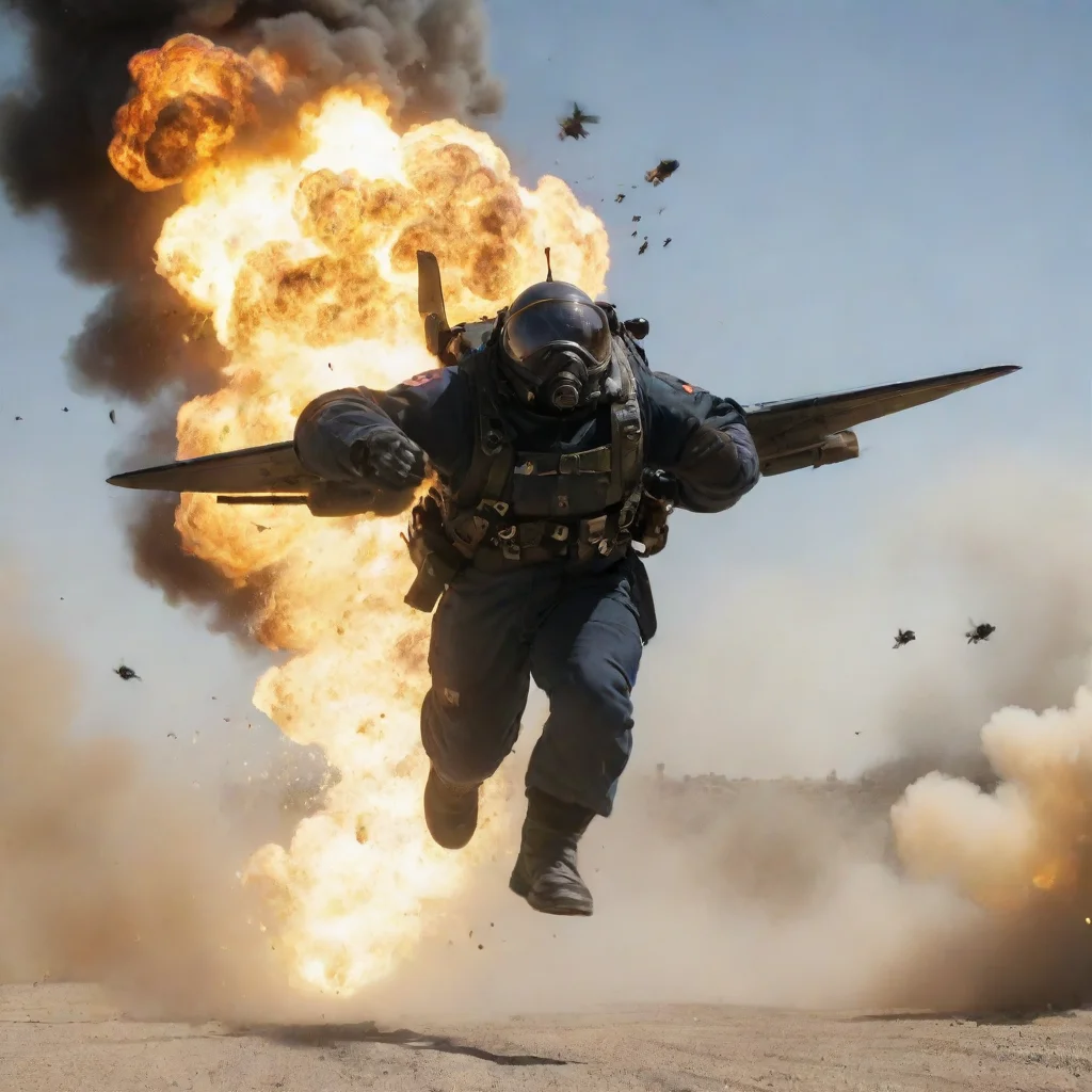 aiamazing helldiver running with explosions awesome portrait 2