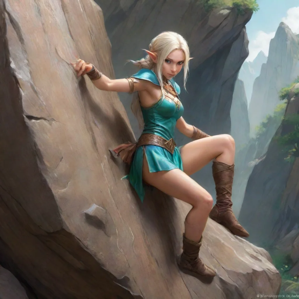 aiamazing high elf princess bouldering awesome portrait 2