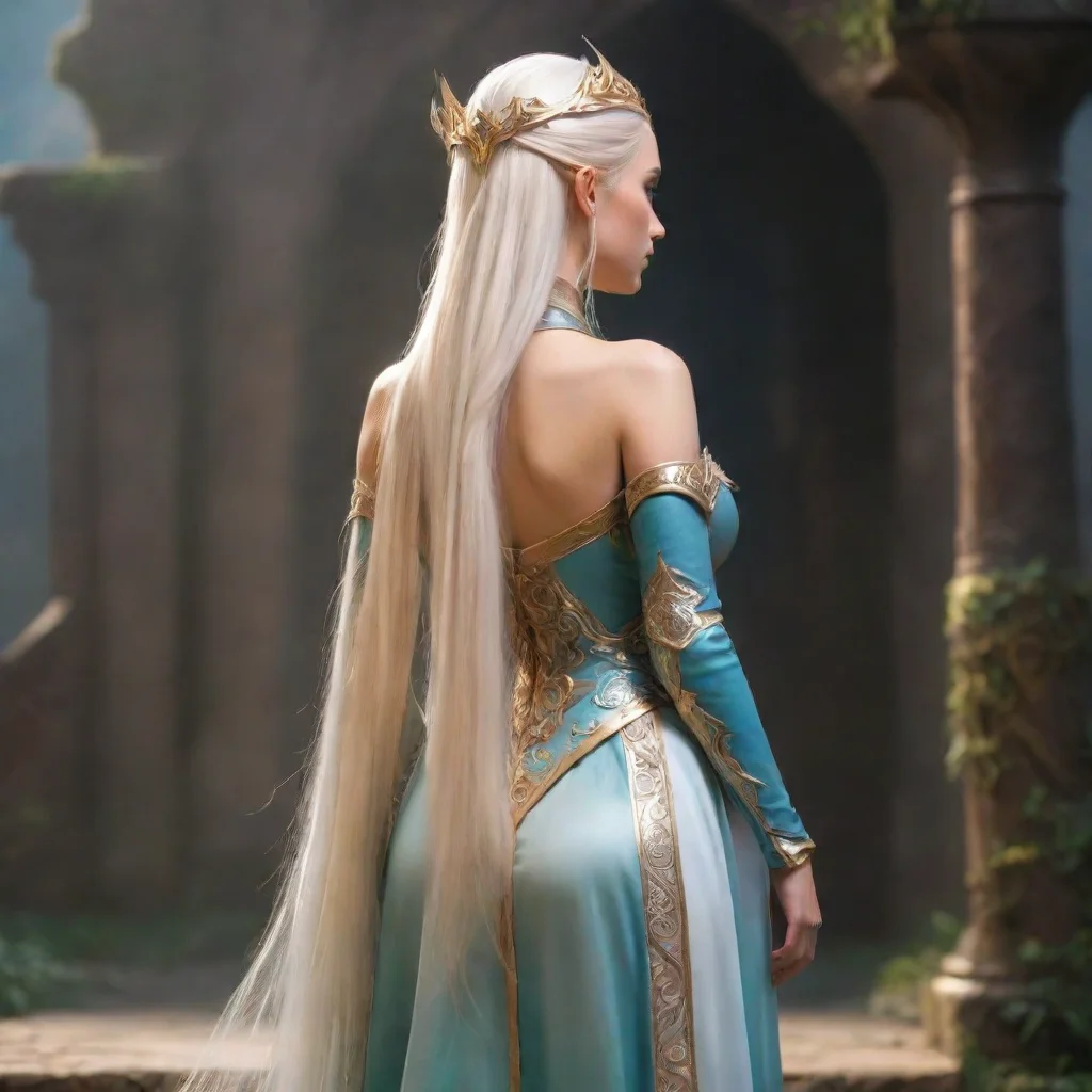amazing high elf princess. image from behind awesome portrait 2