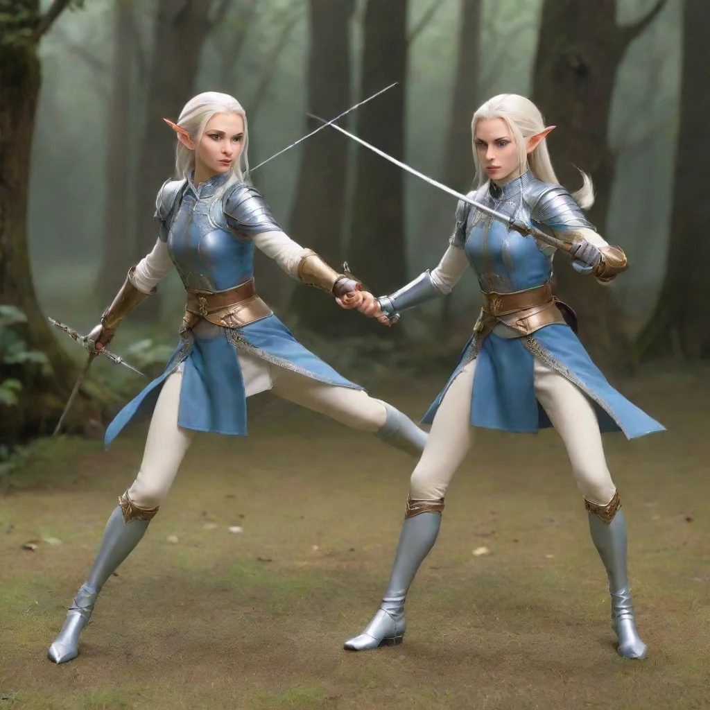 aiamazing high elf sisters fencing awesome portrait 2
