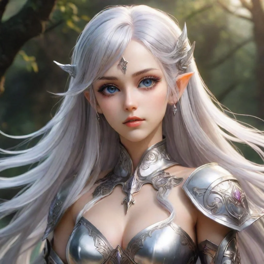 aiamazing high elf with silver hair god feminine majestic fantasy anime warrior awesome portrait 2