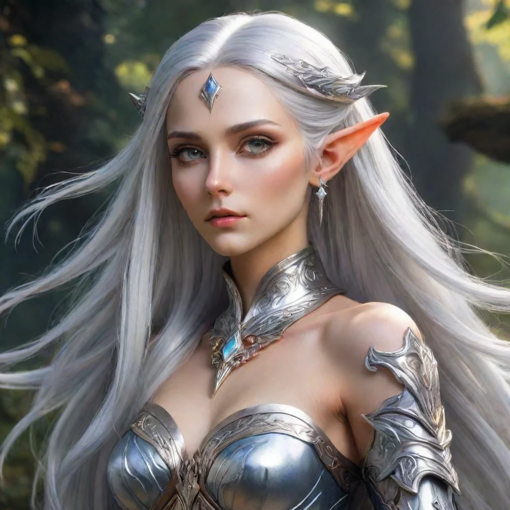 aiamazing high elf with silver hair god feminine majestic fantasy awesome portrait 2