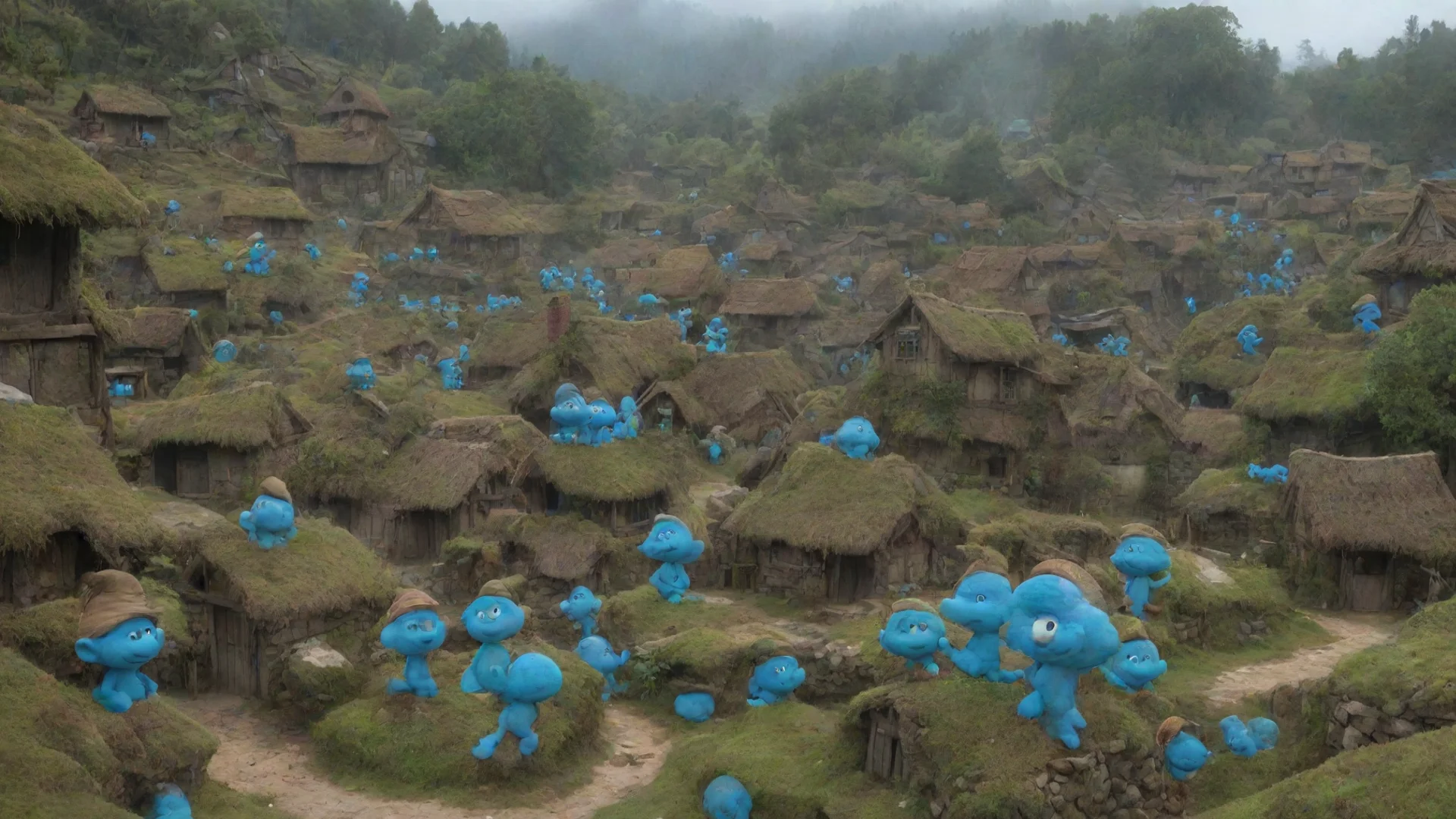 aiamazing hood smurf village  awesome portrait 2 wide