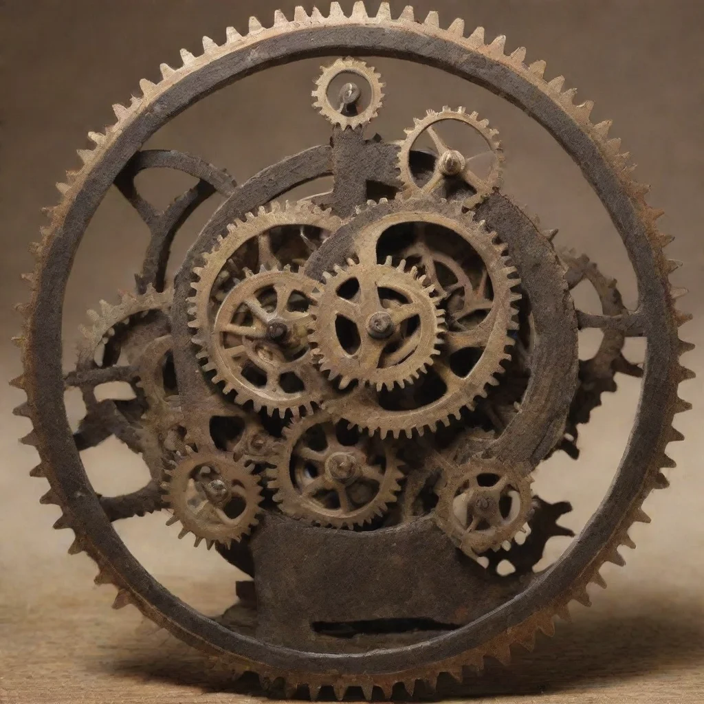 aiamazing horrifyng being made of clock gears only%2C working moving gears  awesome portrait 2