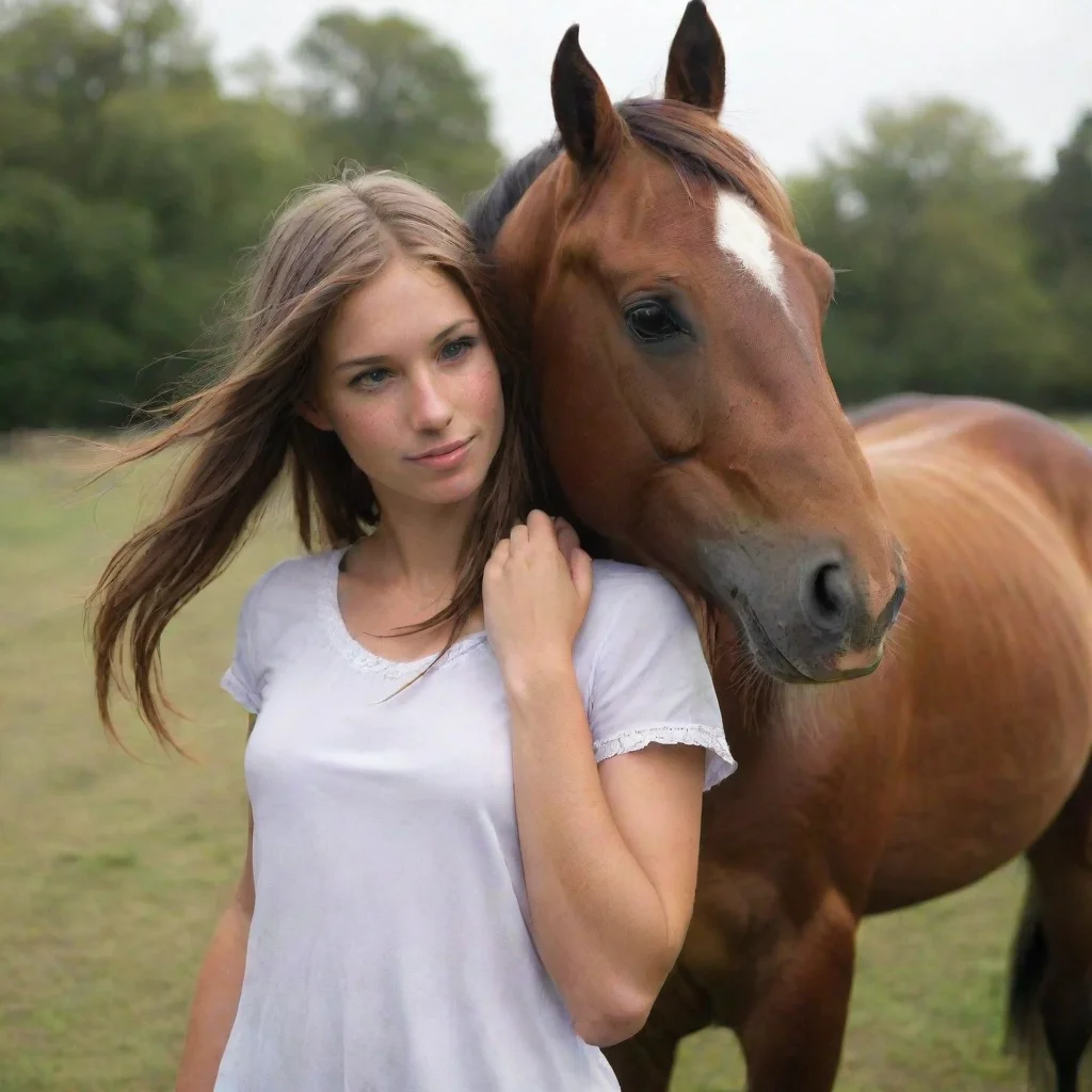 aiamazing horse girl awesome portrait 2