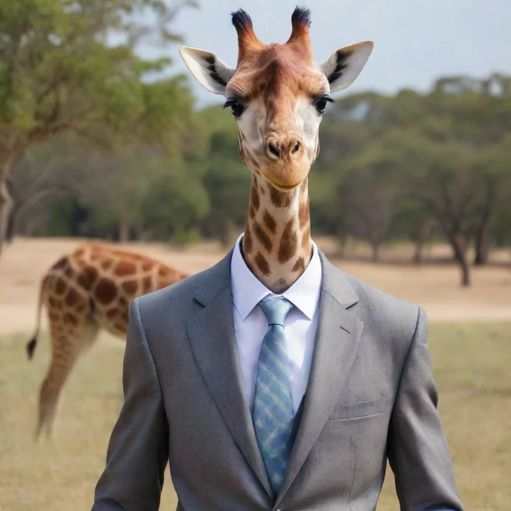 aiamazing how does a giraffe look like when it wears a suit%3F awesome portrait 2