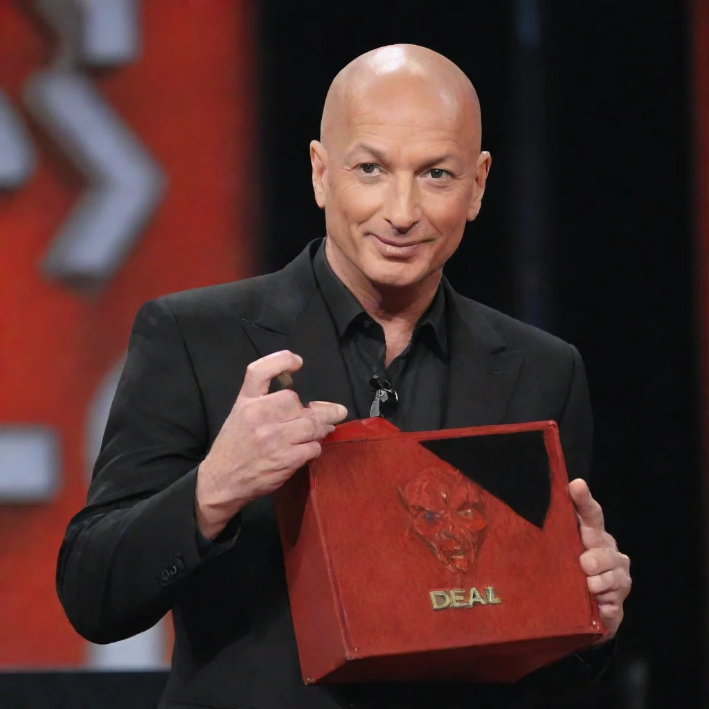 aiamazing howie mandel as a devil from dungeons and dragons with a case from the show deal or no deal awesome portrait 2