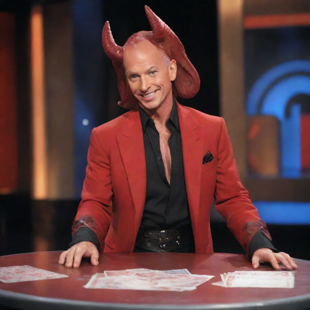 aiamazing howie mandel as a red skinned tiefling from dungeons and dragons on the set of deal or no deal awesome portrait 2