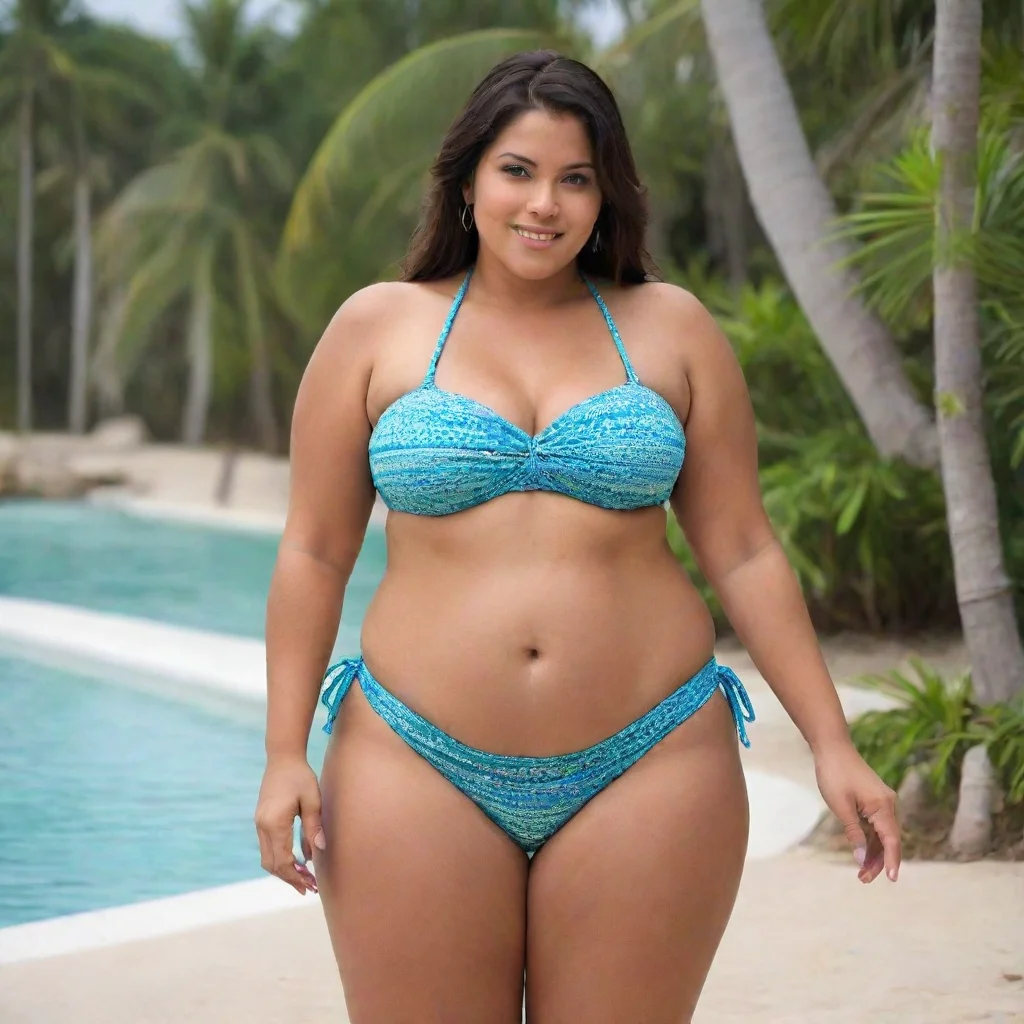 aiamazing huge belly latina girl bikini awesome portrait 2