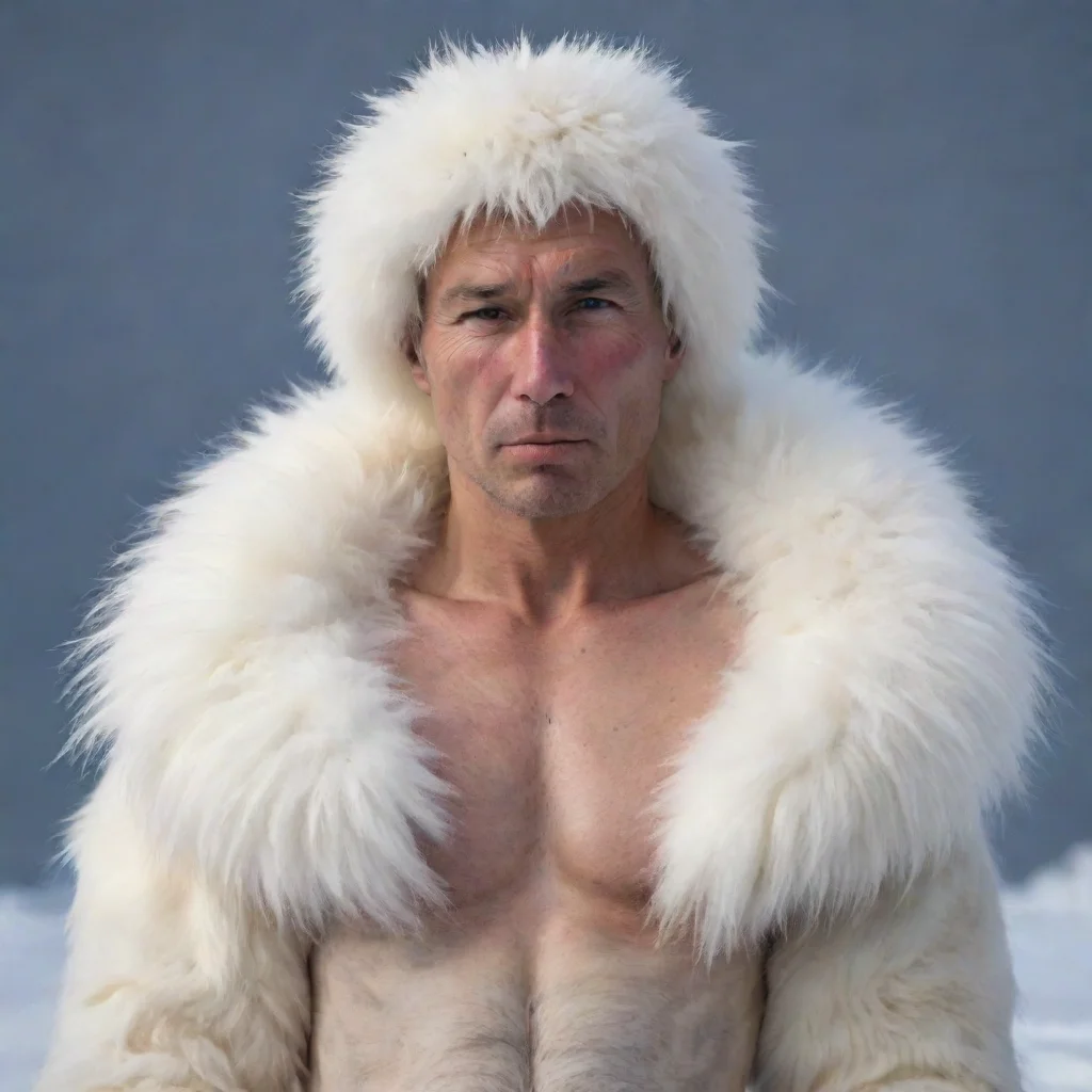 amazing human male covered in arctic fur awesome portrait 2