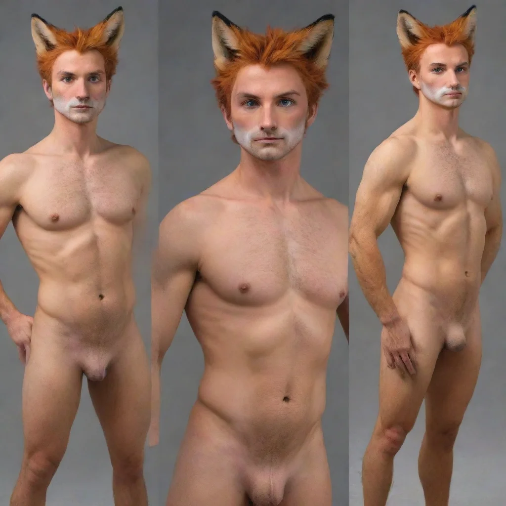 amazing human male transforming into a realistic red fox awesome portrait 2