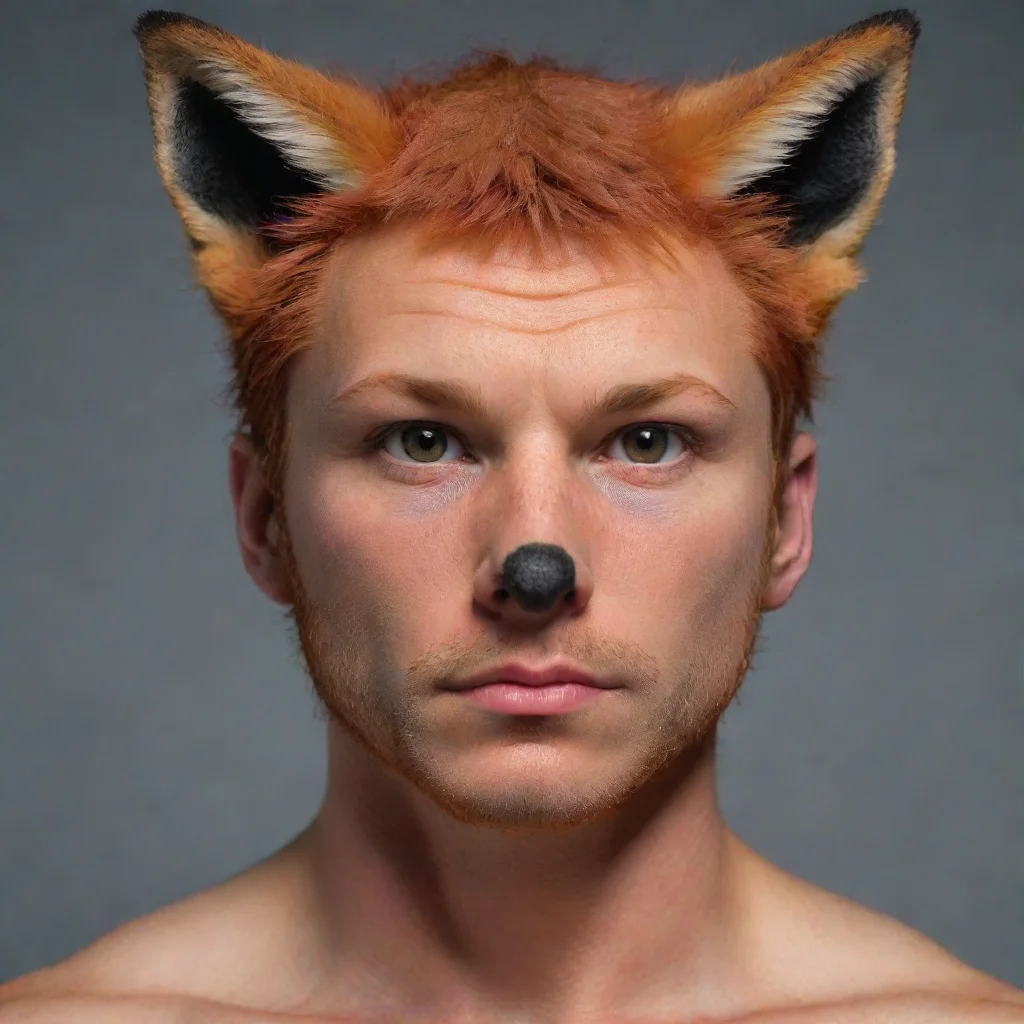 aiamazing human male turning into a realistic red fox awesome portrait 2