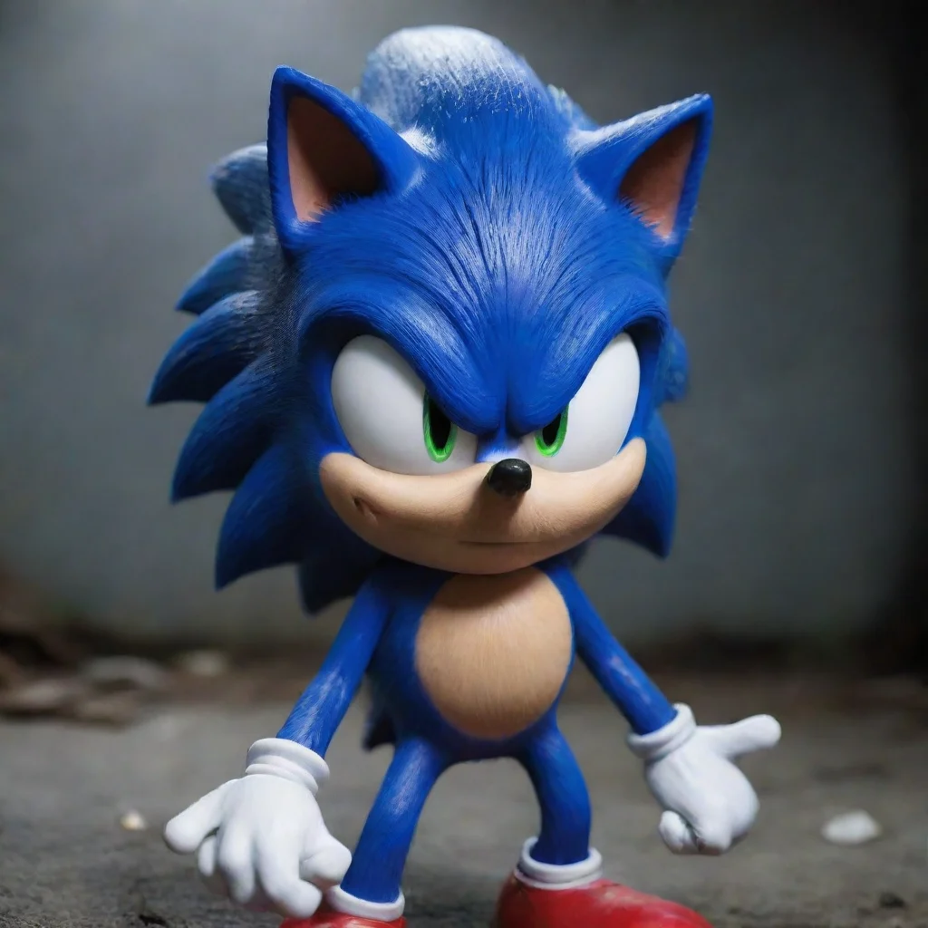 amazing hyper realistic sonic.exe     detailed disturbing dark    horror  awesome portrait 2