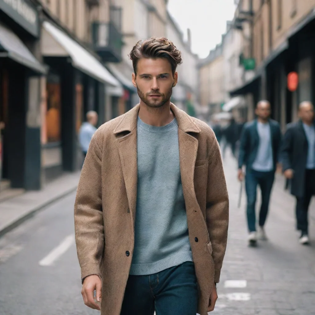 aiamazing image of male model walking in the street%2C with a street style%2C cinematic ai art generator awesome portrait 2