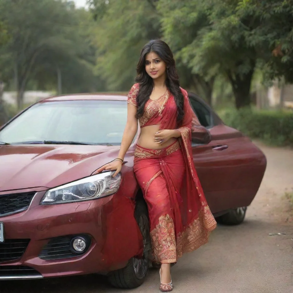 amazing indian girl and car beutiful women  awesome portrait 2