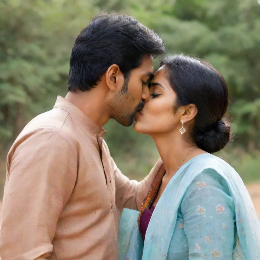 aiamazing indian man and woman kissing awesome portrait 2