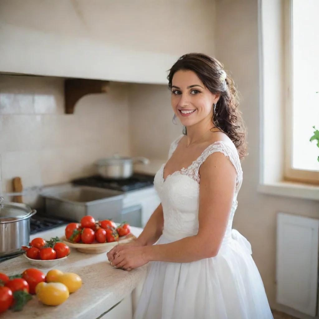 aiamazing italian bride in the kitchen  awesome portrait 2