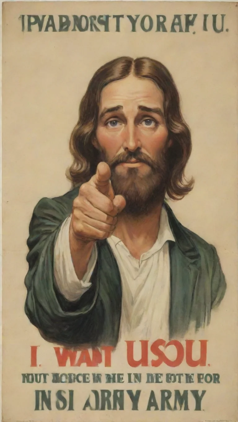 aiamazing j. m. flagg%2C i want you for u.s. army poster but jesus is in the poster awesome portrait 2 tall