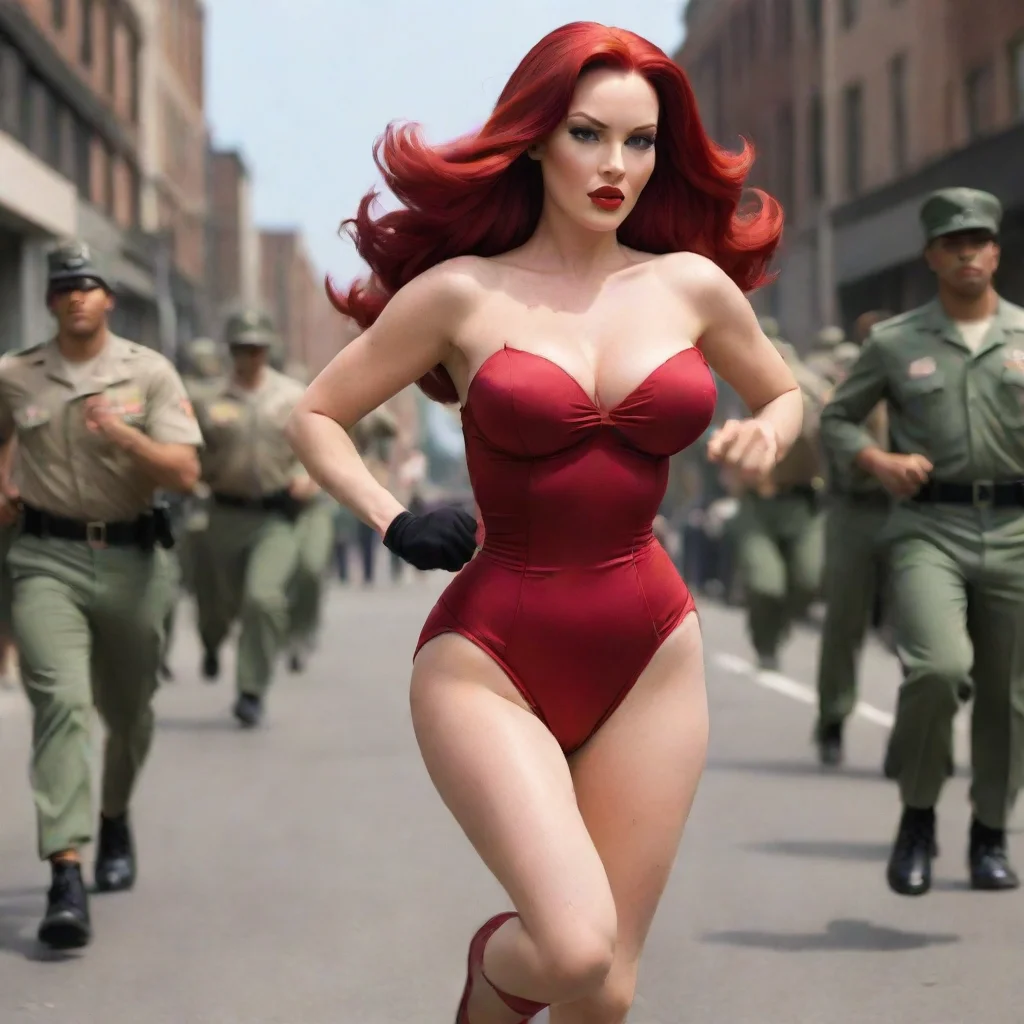 aiamazing jessica rabbit as army recruit%2C running awesome portrait 2