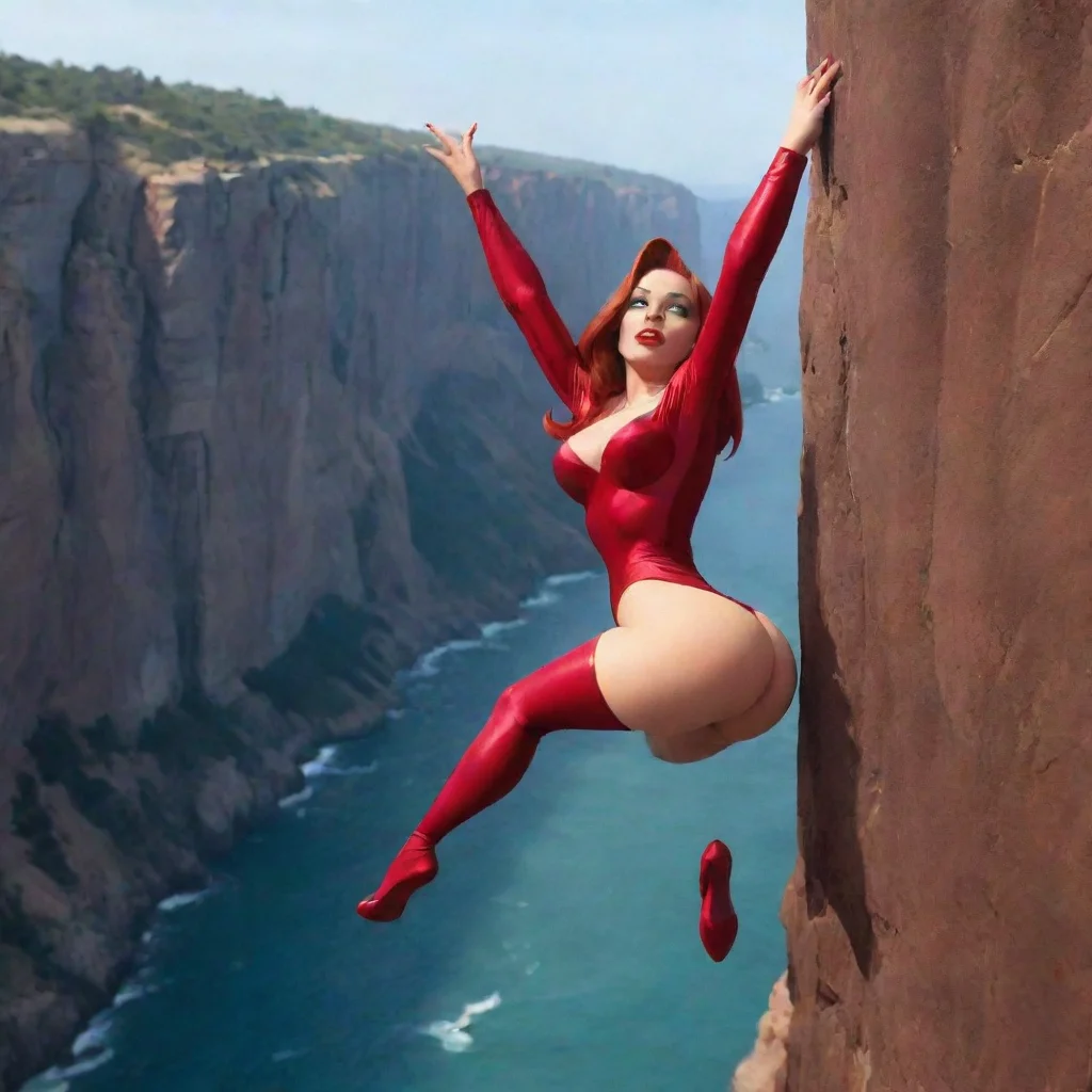 aiamazing jessica rabbit hangs from a cliff awesome portrait 2