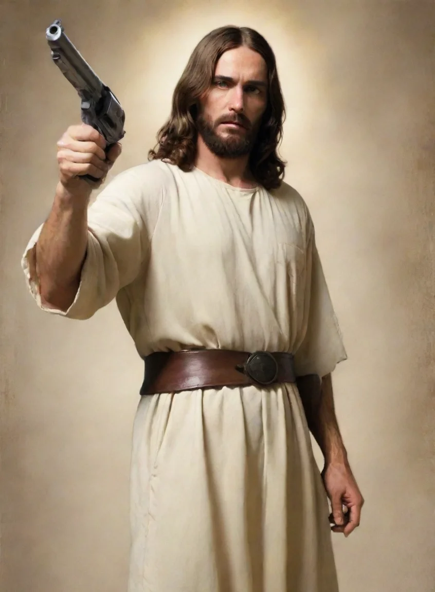 amazing jesus with revolver awesome portrait 2 portrait43