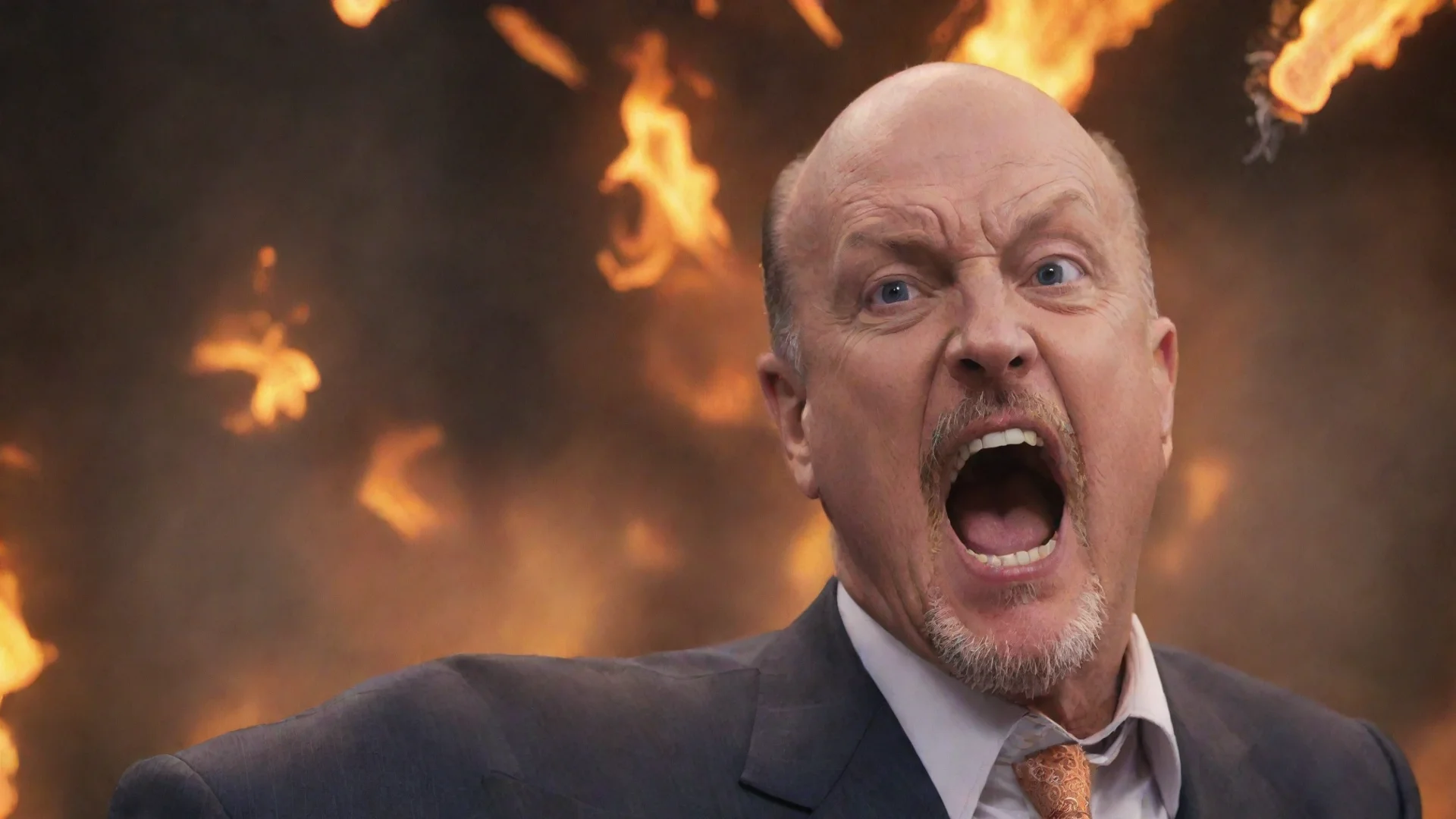 amazing jim cramer screaming at a blazing bitcoin awesome portrait 2 wide