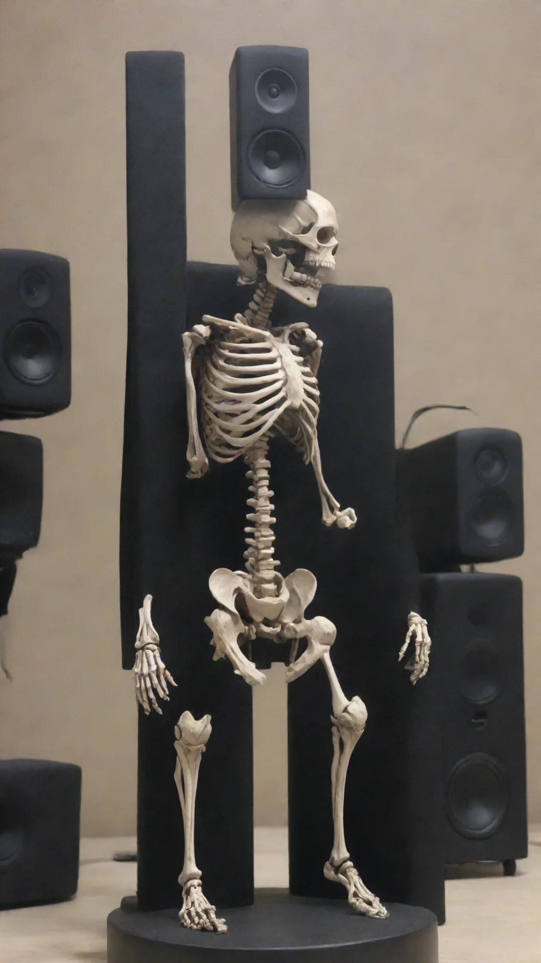 aiamazing jojo bizarre adventure artificial skeleton stand with black speakers filling in the areas where the bones don%27t awesome portrait 2 tall
