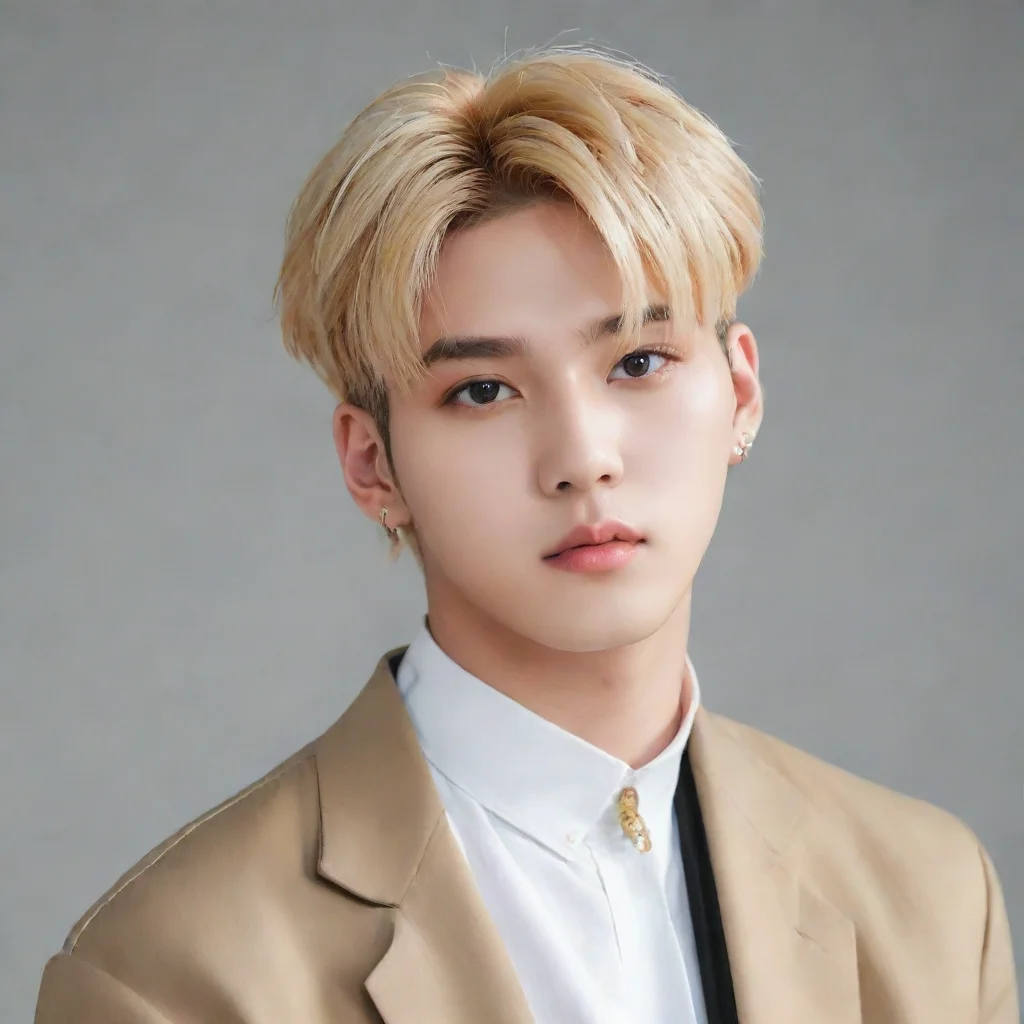 amazing kang yeosang fron ateez with blonde hair awesome portrait 2