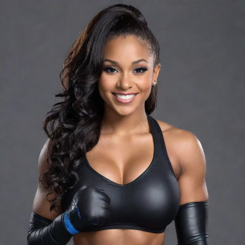 aiamazing kayla braxton from  wwe  smiling with nitrile black gloves and gun awesome portrait 2