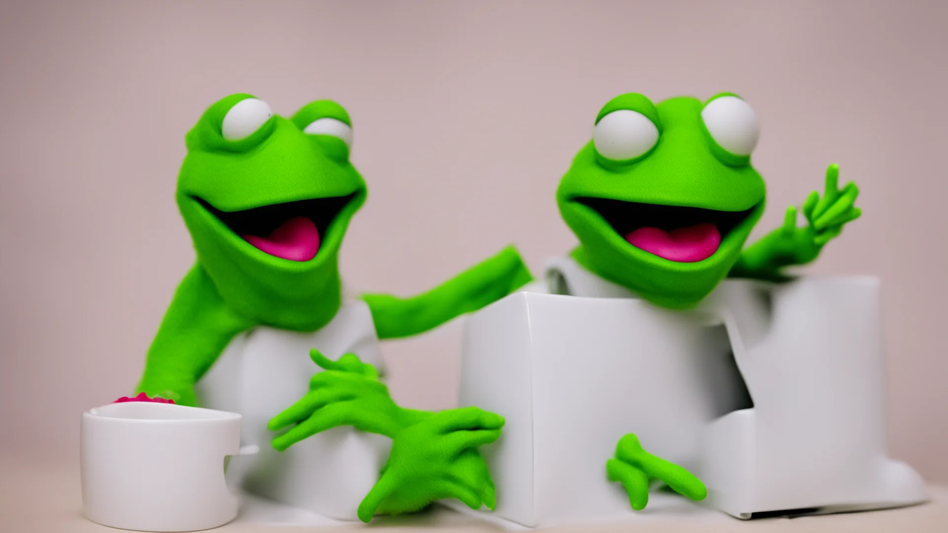 aiamazing kermit the frog getting hit in the head with a microwave awesome portrait 2 wide