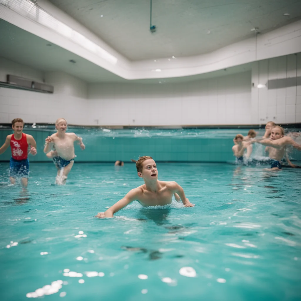 amazing kids training swimming in valkeakoski swimming hall and having fun awesome portrait 2
