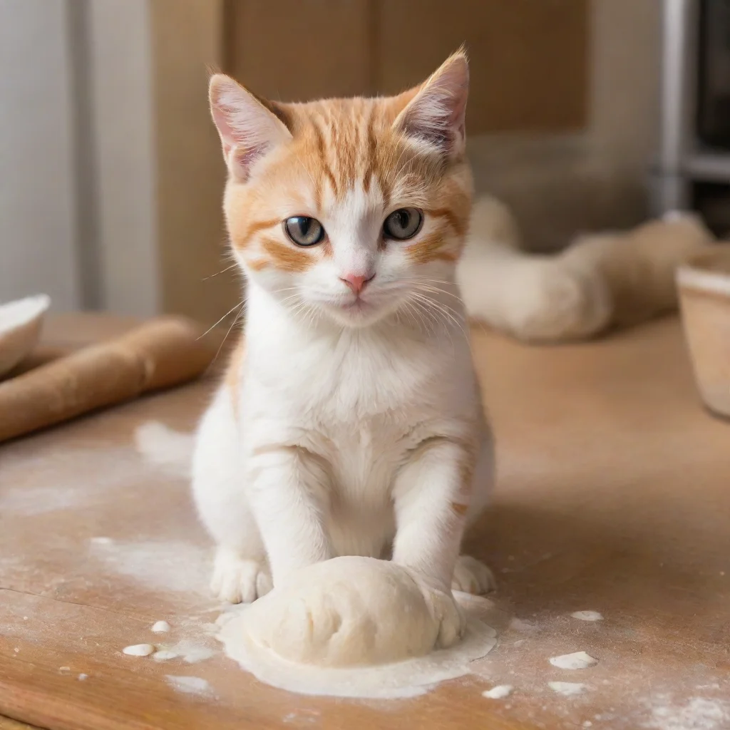 aiamazing kitty cat kneading dough awesome portrait 2