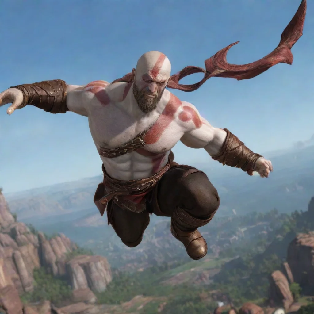 amazing kratos flying awesome portrait 2