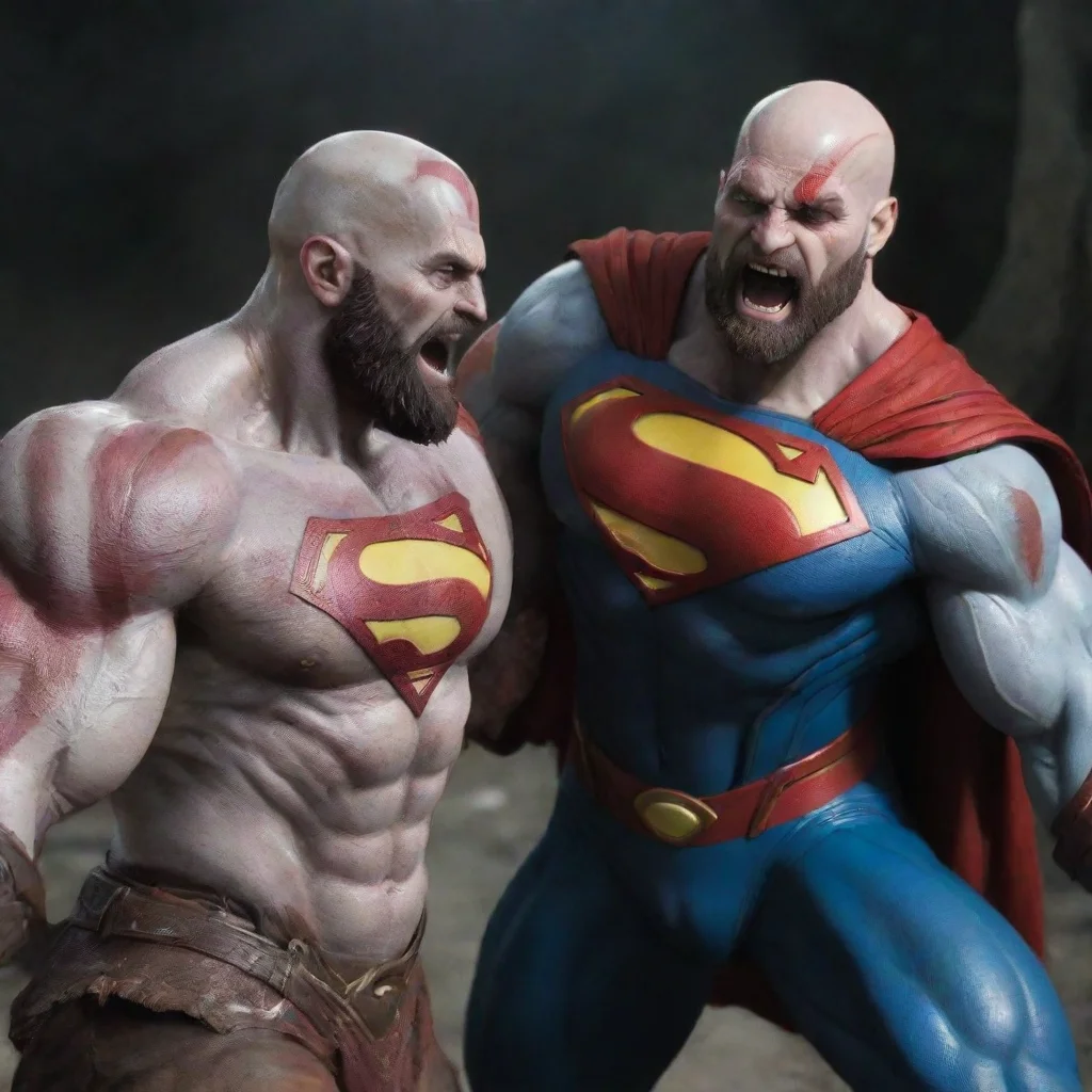 aiamazing kratos lutando com superman awesome portrait 2