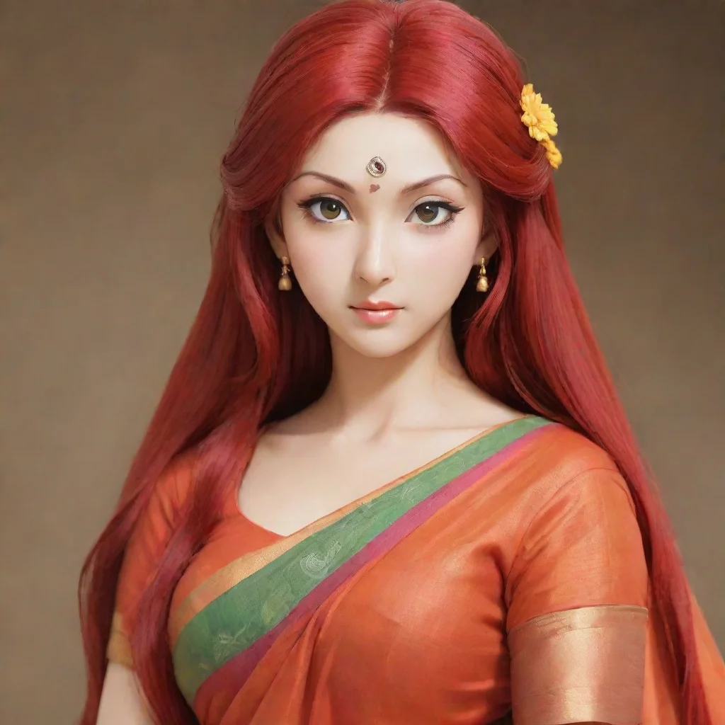 aiamazing kushina uzumaki in saree  awesome portrait 2