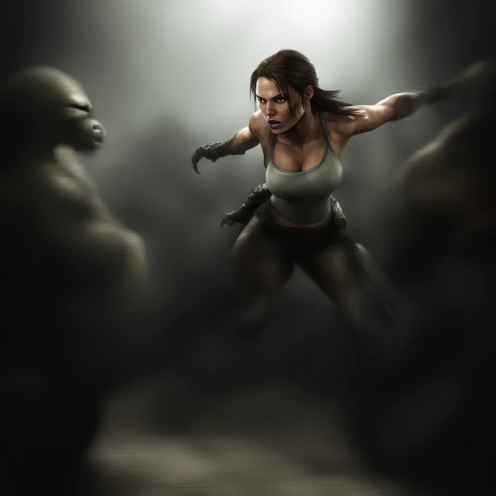 amazing lara croft fights with orcs awesome portrait 2