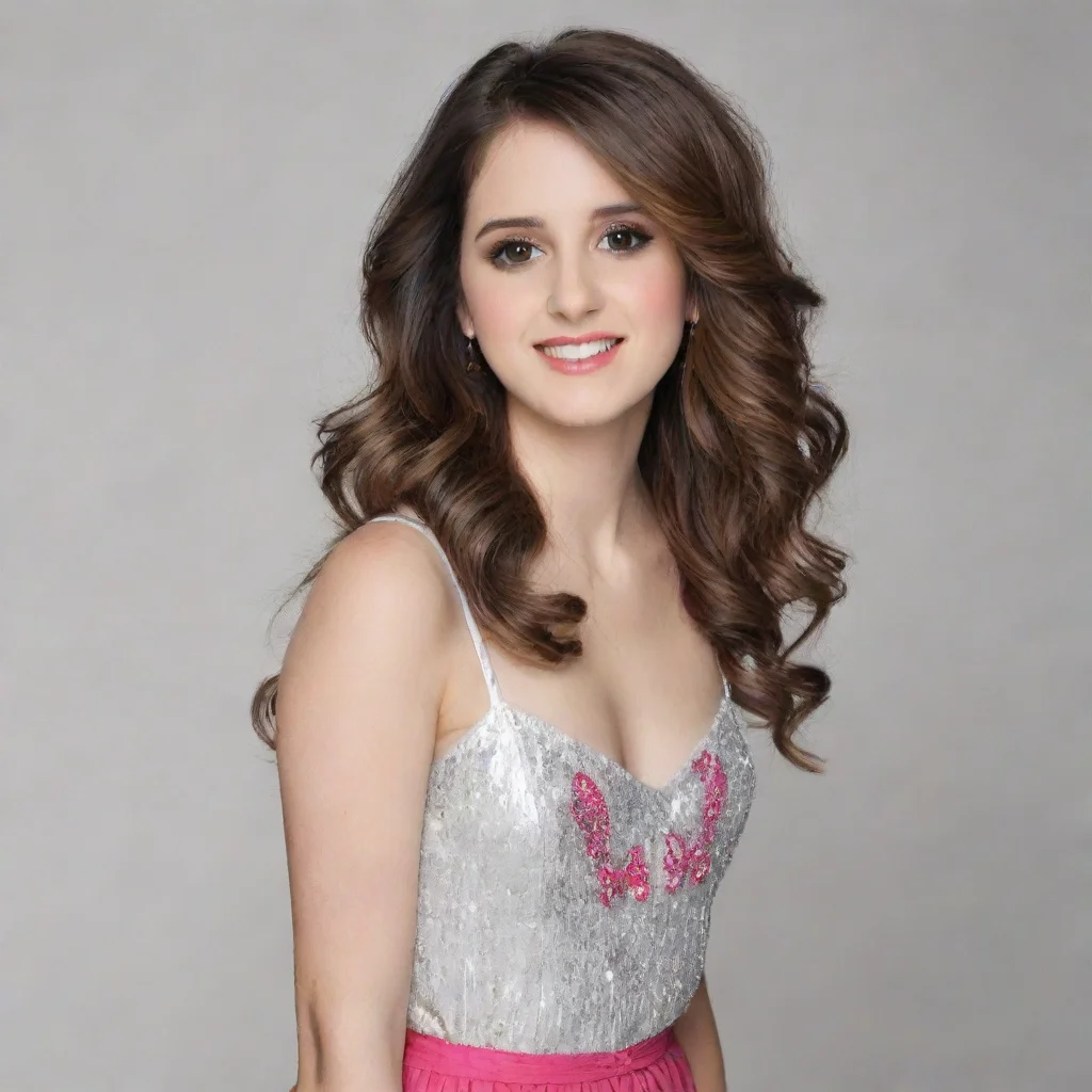 aiamazing laura marano from austin %26 ally smiling with nitrile black gloves  and  gun  hdtwo awesome portrait 2
